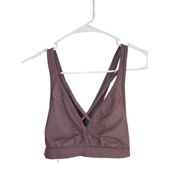 Victoria Sport Mauve Laser-Cut Detail Strappy Back Sports Bra M - Picture 1 of 6